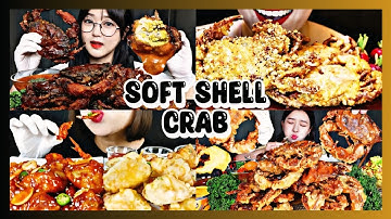 ASMR MUKBANG 2× Speed Eating | Fried Soft Shell Crab | Seafood Satisfying Mukbang ASMR