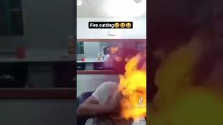 Fire cutting ||Hair cutting very funny\\??????short