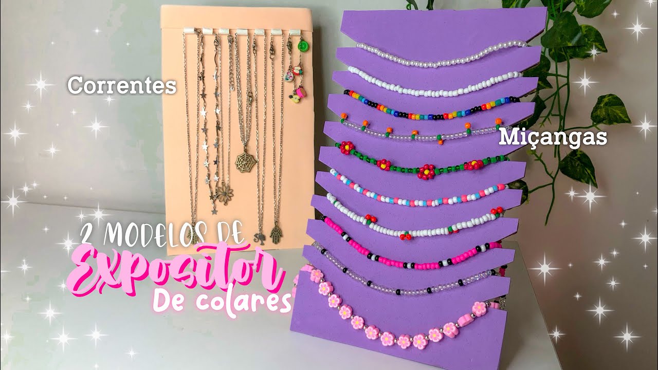 2 Ideias de EXPOSITOR de COLARES de miçangas🤩 - Tutorial passo a passo