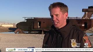 Fire emergency training demonstration happening at Nellis Air Force Base