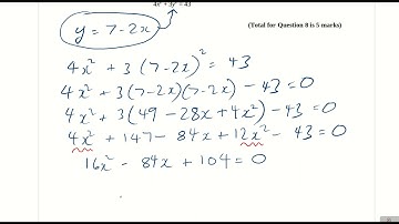 Pearson-Edexcel GCSE to A-level Transition Equations&Inequalities Exam Questions Q8
