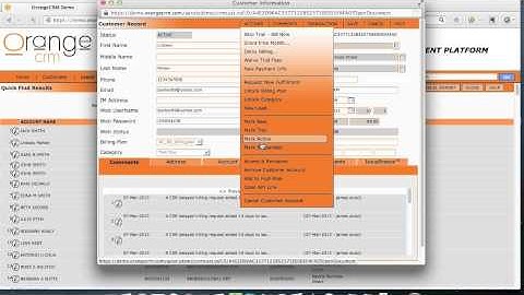 Orange CRM - Changing the Customer Status