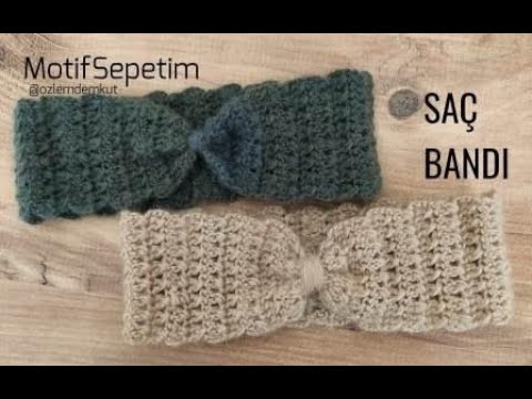 KOLAY SAÇ BANDI YAPIMI - TIĞ İŞİ SAÇBANDI MODELLERİ - BANDANA  - EASY CROCHET HEADBAND