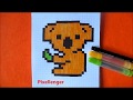 Коала Как нарисовать по клеточкам в тетради  Koala How to draw pixel art in boxes