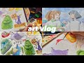 Art vlog  watercolor painting chihiro  haku random studio ghibli characters painting process