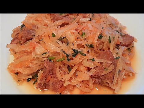 Тушеная капуста с мясом  Очень вкусно  მოთუშული კომბოსტო ხორცით