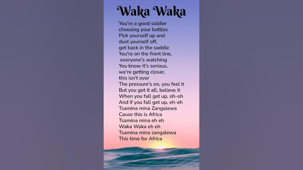 Waka Waka   Shakira ft  Freshlyground #lyrics #song #shorts