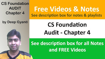 CS Foundation Audit Lectures Chapter 4 as per New Syllabus for June 2020 July 2020