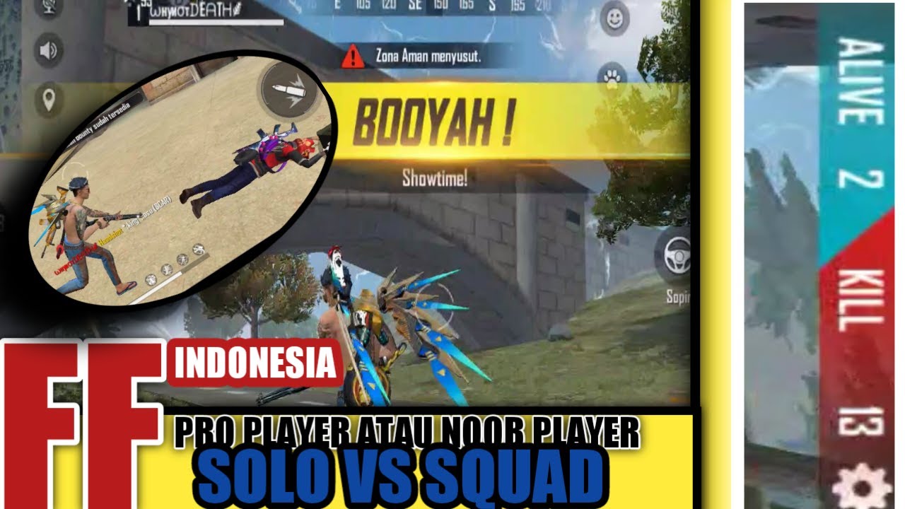 Ff Indonesia Pro Player Atau Noob Player Solo Vs Squad Funny