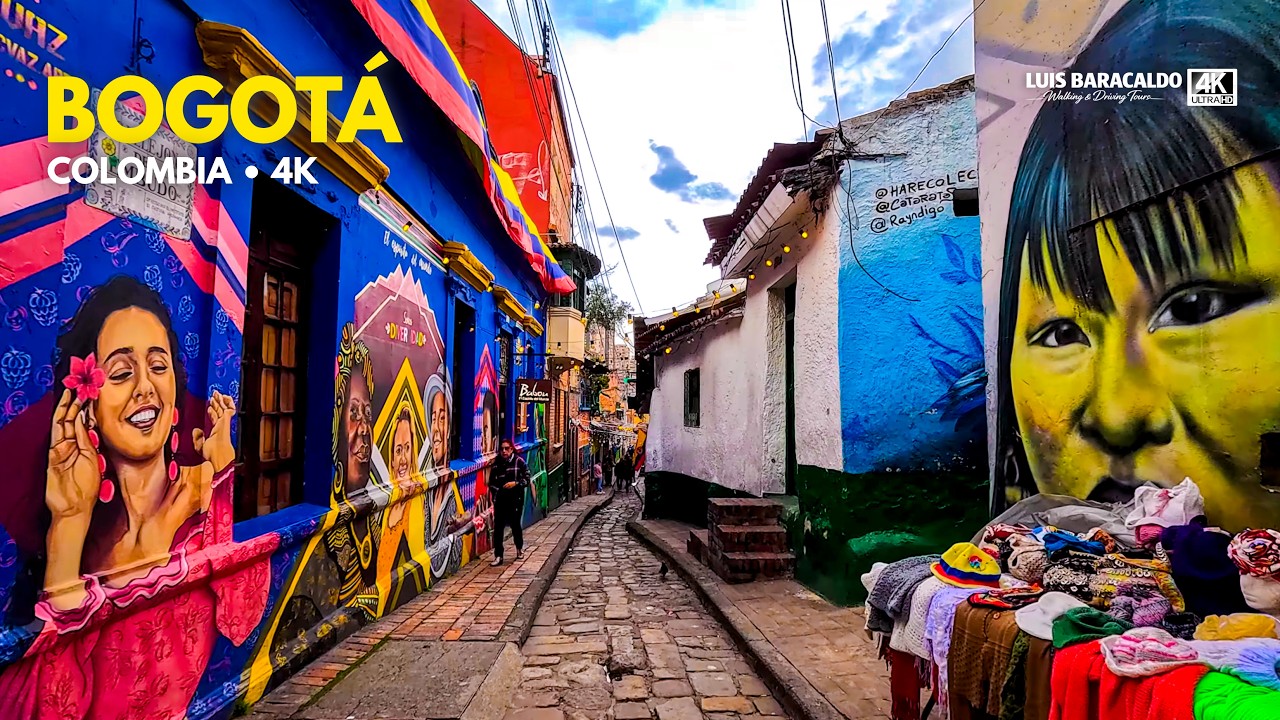 BOGOTÁ COLOMBIA 🇨🇴 La Candelaria: Plaza de Bolívar y Chorro de Quevedo | Walking Tour 4K