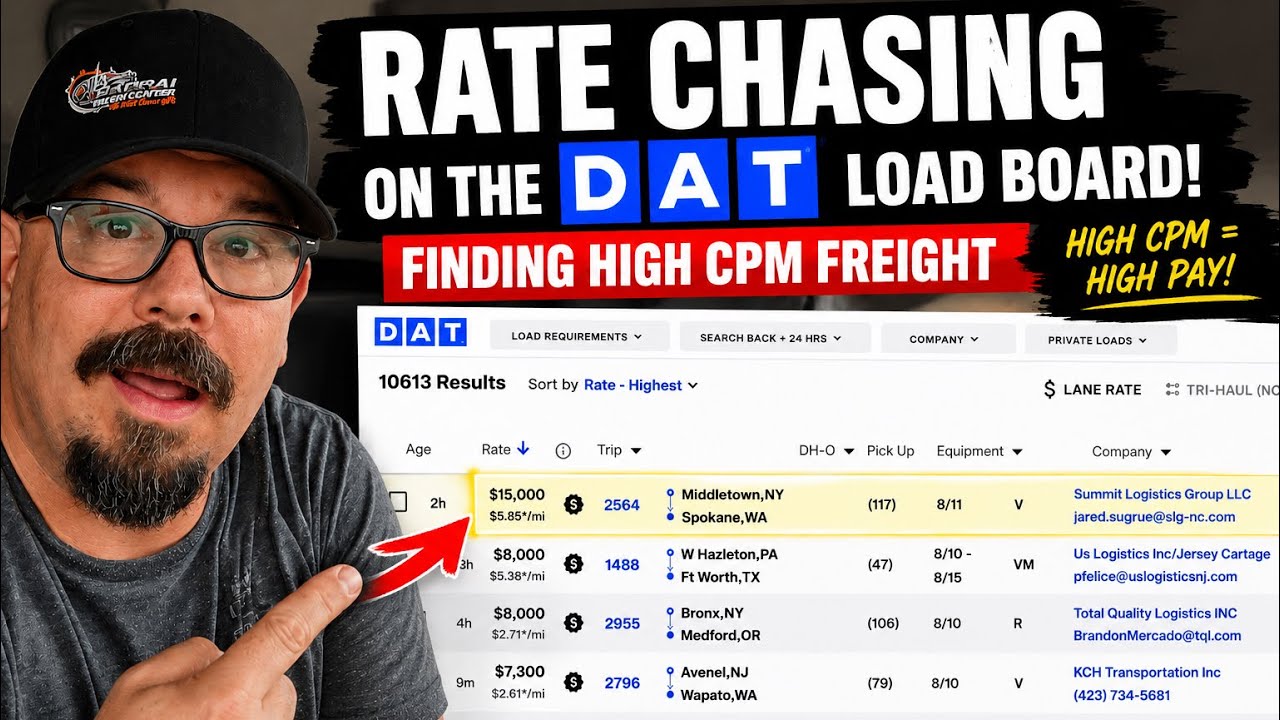 BIG MONEY LOADS!! $15,000 RATE CHASING on the DAT One Load Board.