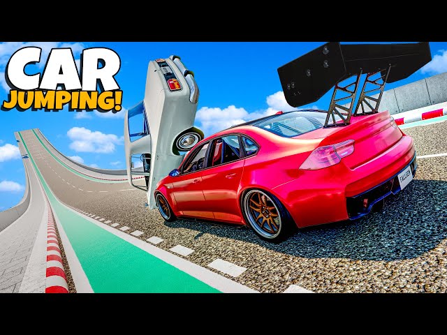 Jumping RANDOM Cars Down a MASSIVE Ramp in BeamNG Drive! - YouTube