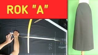MUDAH MEMBUAT POLA ROK "A" LANGSUNG GAMBAR PADA KAIN
