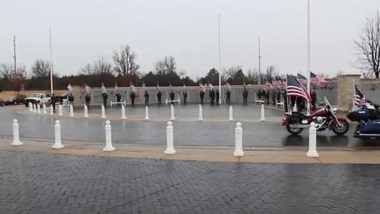 Kansas Veterans cemetery hanging of the wreaths National Anthom YouTube