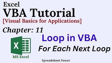 Excel VBA Tutorial Chapter 11 | For Each Next Loop