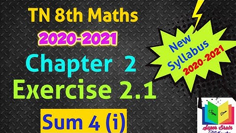 8th maths Chapter 2 Exercise 2.1 sum 4 (i) | class 8 Maths 2nd chapter | Super brain mathematics