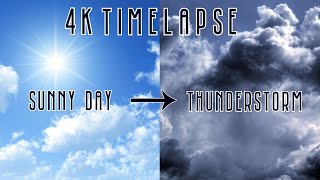 4K Timelapse - Sunny Day into Stormy Weather