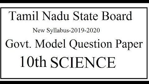 10th Science Government Model Question Paper 2019-20