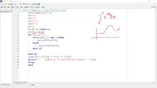 Fortran programming. (Simson's 1/3 rule)