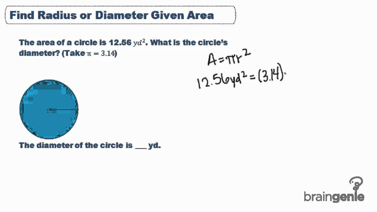 21-21 Find radius or diameter Given area