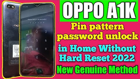 OPPO A1K Pin Pattern Password Unlock Without Hard Reset 2022 😱👍👍🤩