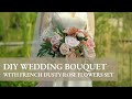 Lings tutorial how to make wedding bouquet with french dusty rose flowers set