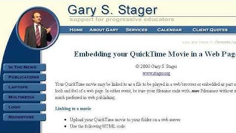 How-To Embed Quicktime Player In Websites
