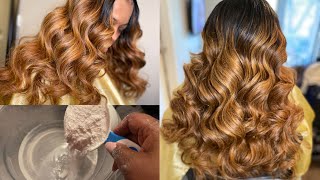 How to get honey 🍯 blonde hair using the water color method | full sew in and style included