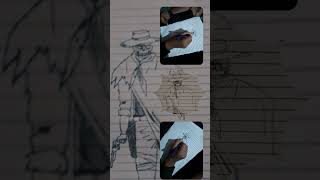 skull cowboy, western drawing, cowboy drawing.