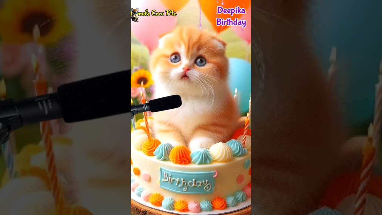 DEEPIKA BIRTHDAY | HAPPY BIRTHDAY SONG WITH NAMES | Adorable Cute Cat 😺 