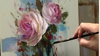 White Rose Acrylic Alla Prima Techniques