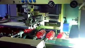 2 color automatic UV screen printer for oil bottles