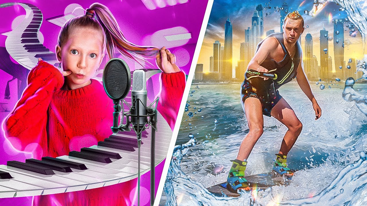 Милана и Саша веселые игры в бассейне (2019) - YouTube