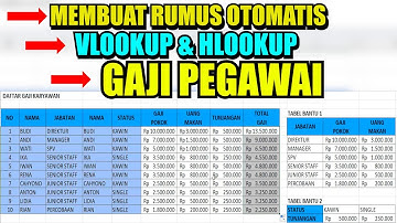 Cara Membuat Rumus Vlookup Hlookup Gaji Pokok Pegawai di excel