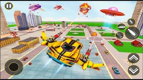 Flying Taxi Robot Car Games: Android Games