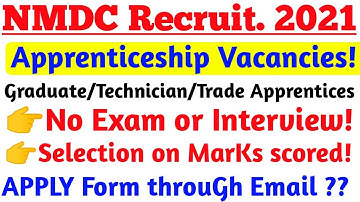 NMDC Apprenticeship Vacancies 2021 Graduate/Technician/Trade-ITI & APPLY through e-mail