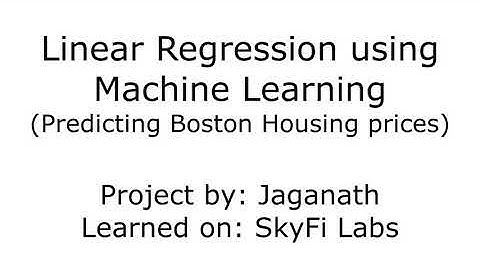 Machine Learning using Python - Project assignment for Skyfi Labs Online Course - by Jaganath M S