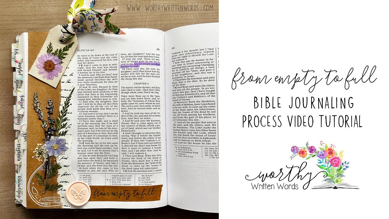 "Empty to Full" Bible Journaling Process Video - YouTube