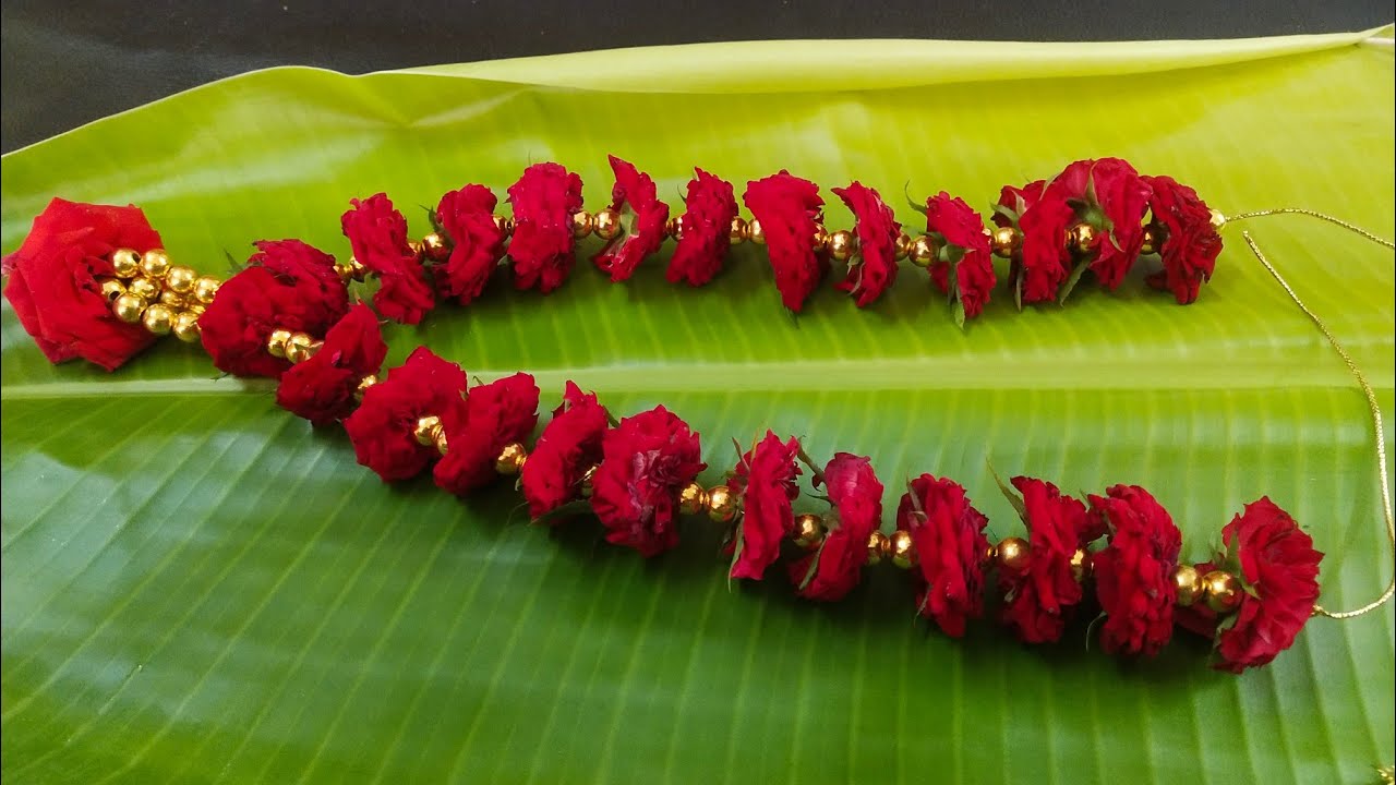 10 ரூபாய் செலவில் இப்படி மாலை ரெடி பன்னுங்க/ rose garland/ rose malai