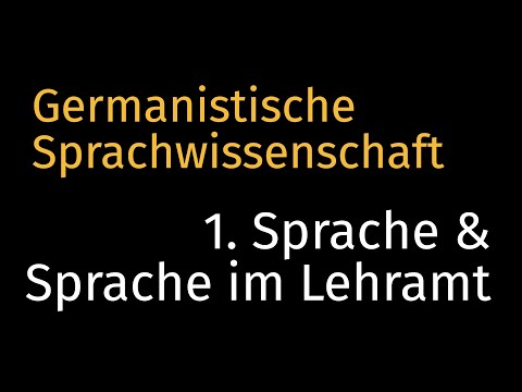 Germanistische Sprachwissenschaft (1) Sprache/Grammatik & Sprache im Lehramt • Roland Schäfer