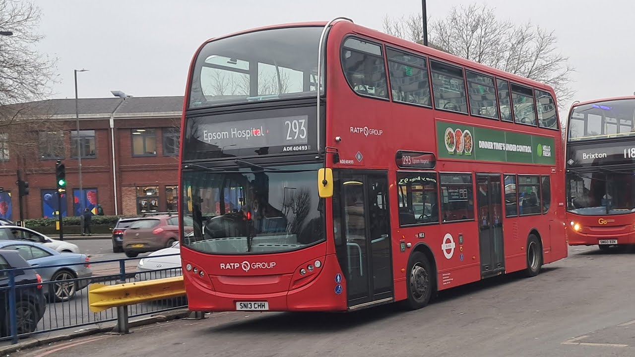 FRV: Route 293. Morden Station - Epsom Hospital. FLN Enviro 400 ADE40493 (SN13 CHH)