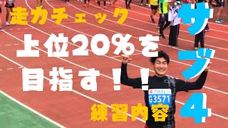 【サブ４】フルマラソンを4時間切りを狙える走力チェック方法と練習内容