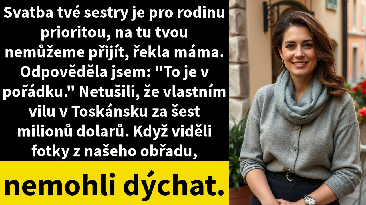 „Svatba tvojí sestry je pro rodinu prioritou. Na tu tvojí nemůžeme přijít.“ Přesně takhle mi to máma napsala do zprávy. Žádný telefonát, žádná omluva – jen suché rozhodnutí dva měsíce před mým...