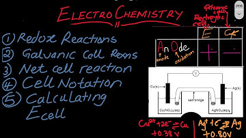 Electrochemistry, Galvanic and electrolytic cells, cell Notation, E-Cell, Net-Equation, REDOX