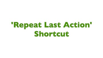 **LAST COMMAND SHORTCUT** IN MICROSOFT EXCEL - Save Time! Repeat Actions Fast!