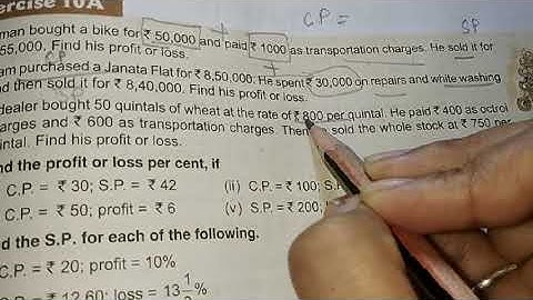 Class 6 Mathematics Chapter 10 A part-1 Profit and Loss