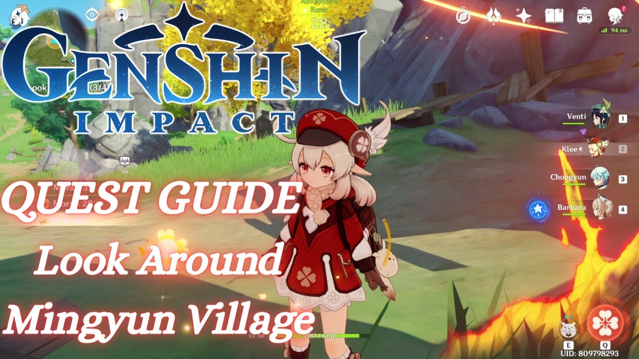 Look Around Mingyun Village Genshin Impact Quest Guide YouTube