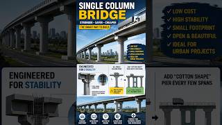 Why Single Column Bridges Are So Smart? 🌉🔥 #shorts #BridgeEngineering #CivilEngineering