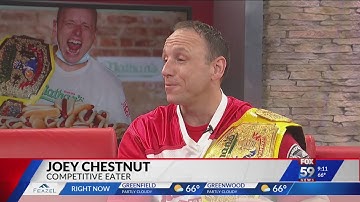Joey Chestnut preps for hot dog eating contest