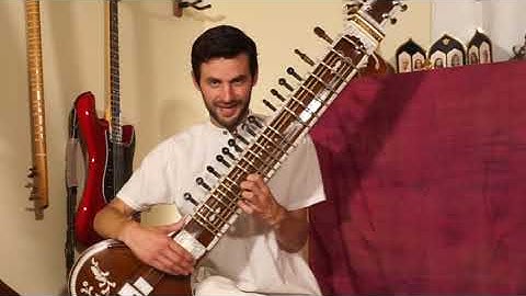 04 Rag Yaman Sitar Lesson Series. How to practice bending (meend). Learn Yaman patterns with meend